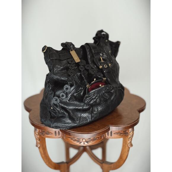 Lockheart Black Bag Leather Satchel / Handbag / Retro Boho / Discontinued #0053 - Picture 5 of 9